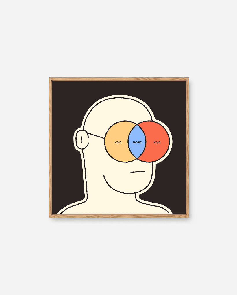 Eye Nose Eye by Simen Wahlqvist, an illustrated Scandinavian art print