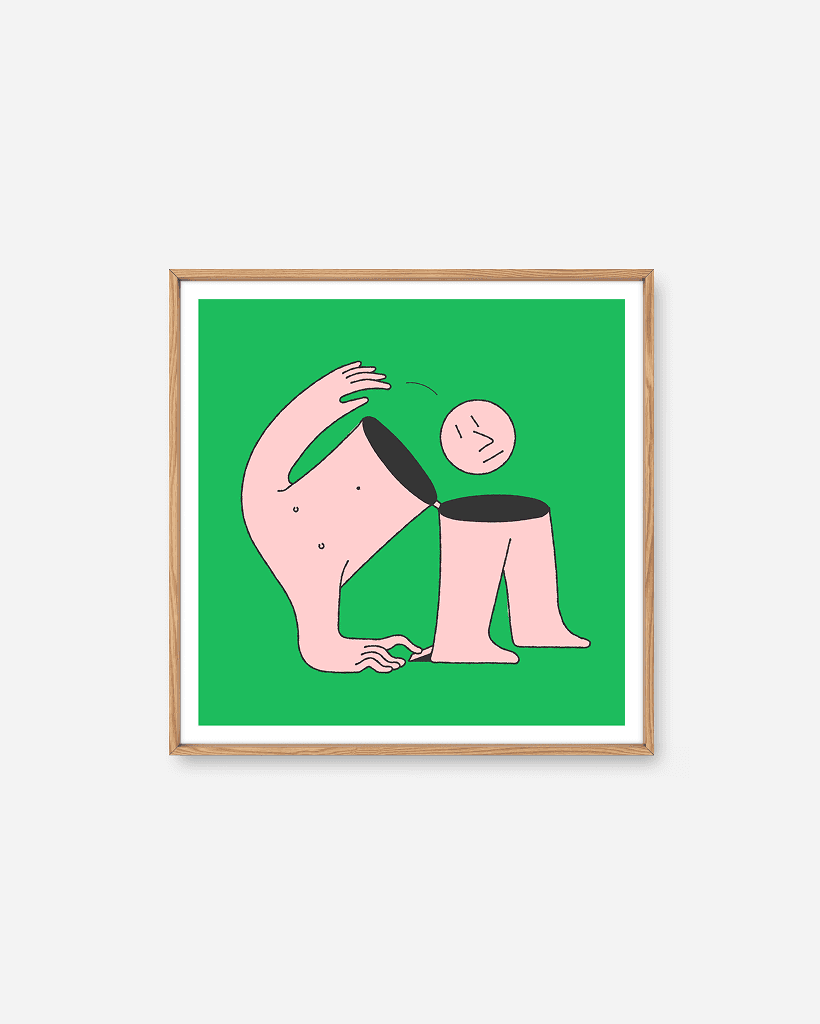 Half Man by Simen Wahlqvist, an illustrated Scandinavian art print