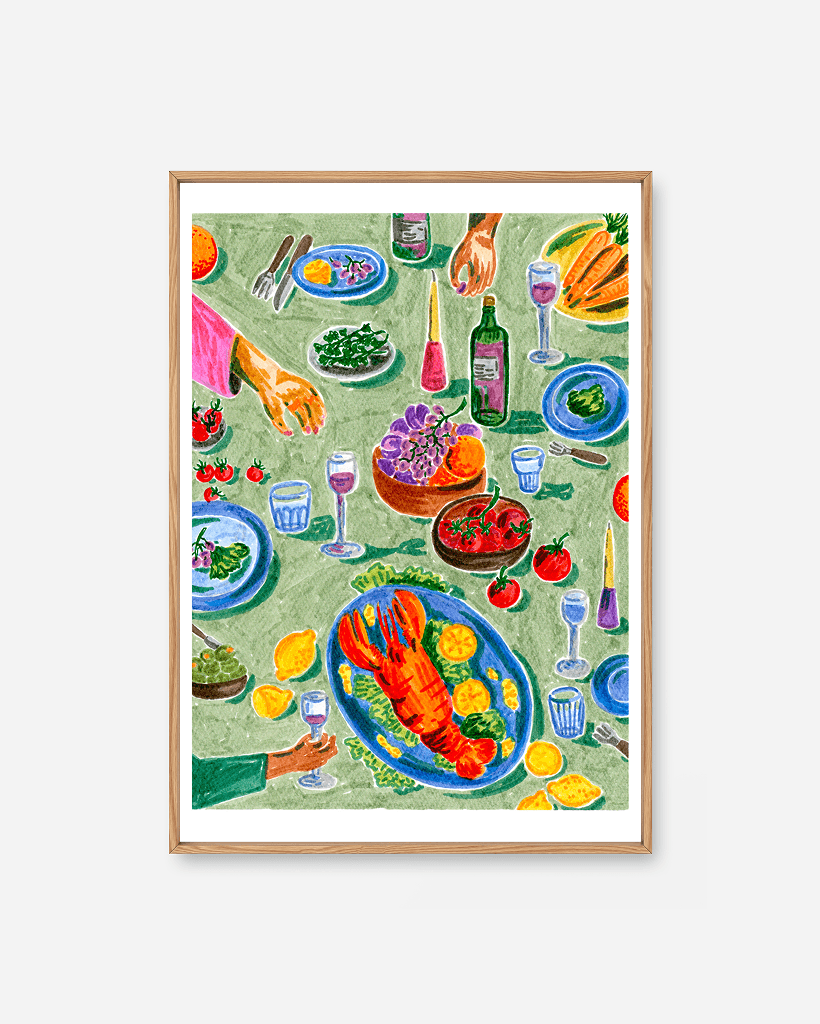 Hummer og Vin by Sia Siamos, a botanical Scandinavian art print