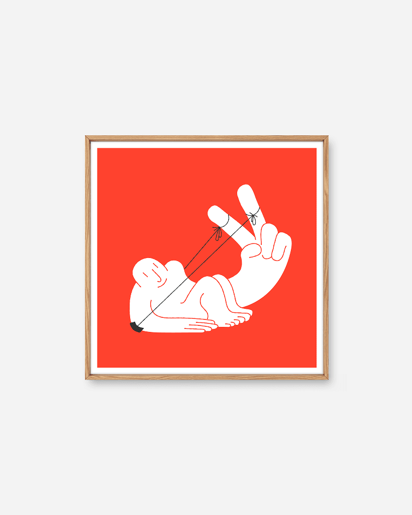 Slingshot Scandinavian art print by Simen Wahlqvist