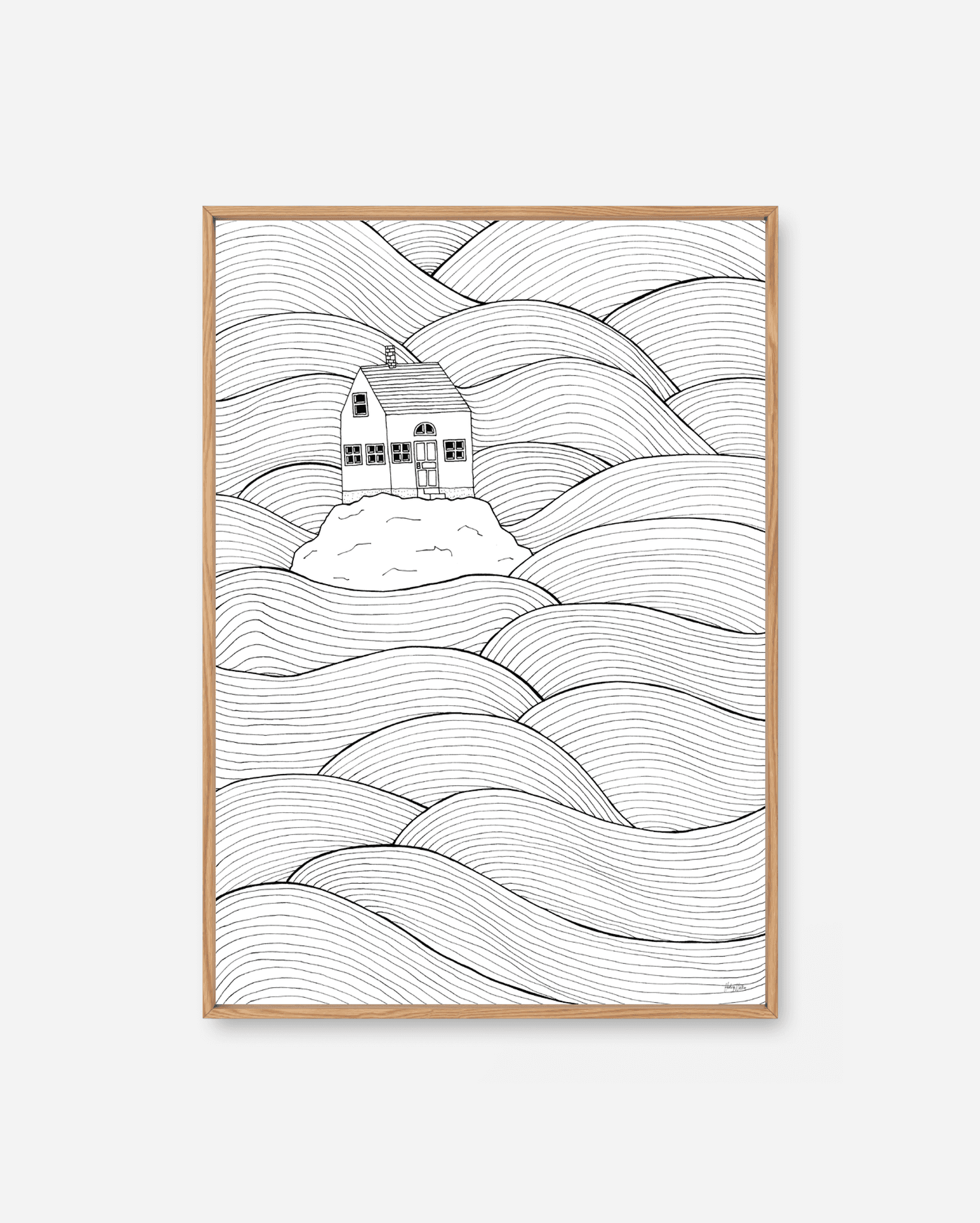 Small House Big Ocean av Hedvig Wallin, et illustrert skandinavisk kunsttrykk