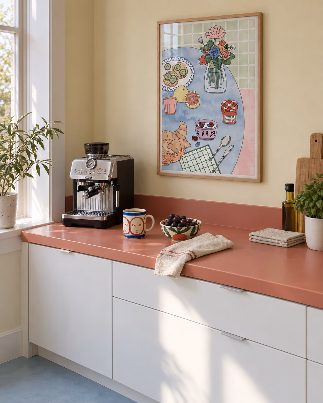 Sunday Brunch by Hedvig Wallin framed in a dining room