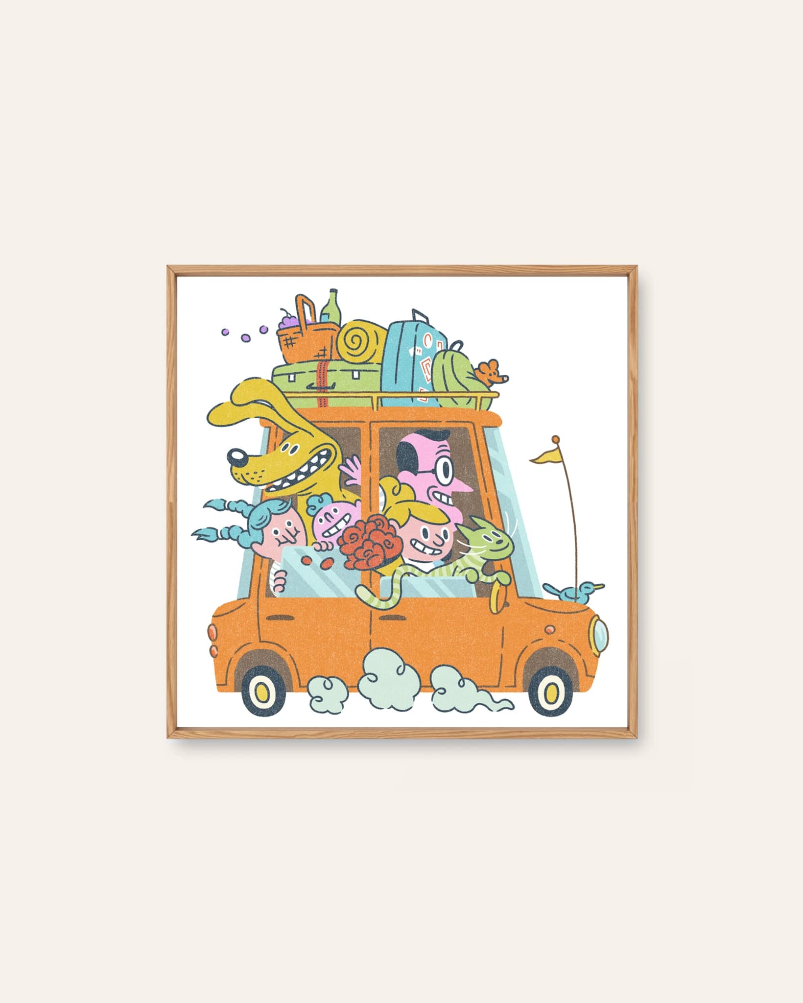 Family Trip by Mikko Saarainen, an illustrated Scandinavian art print