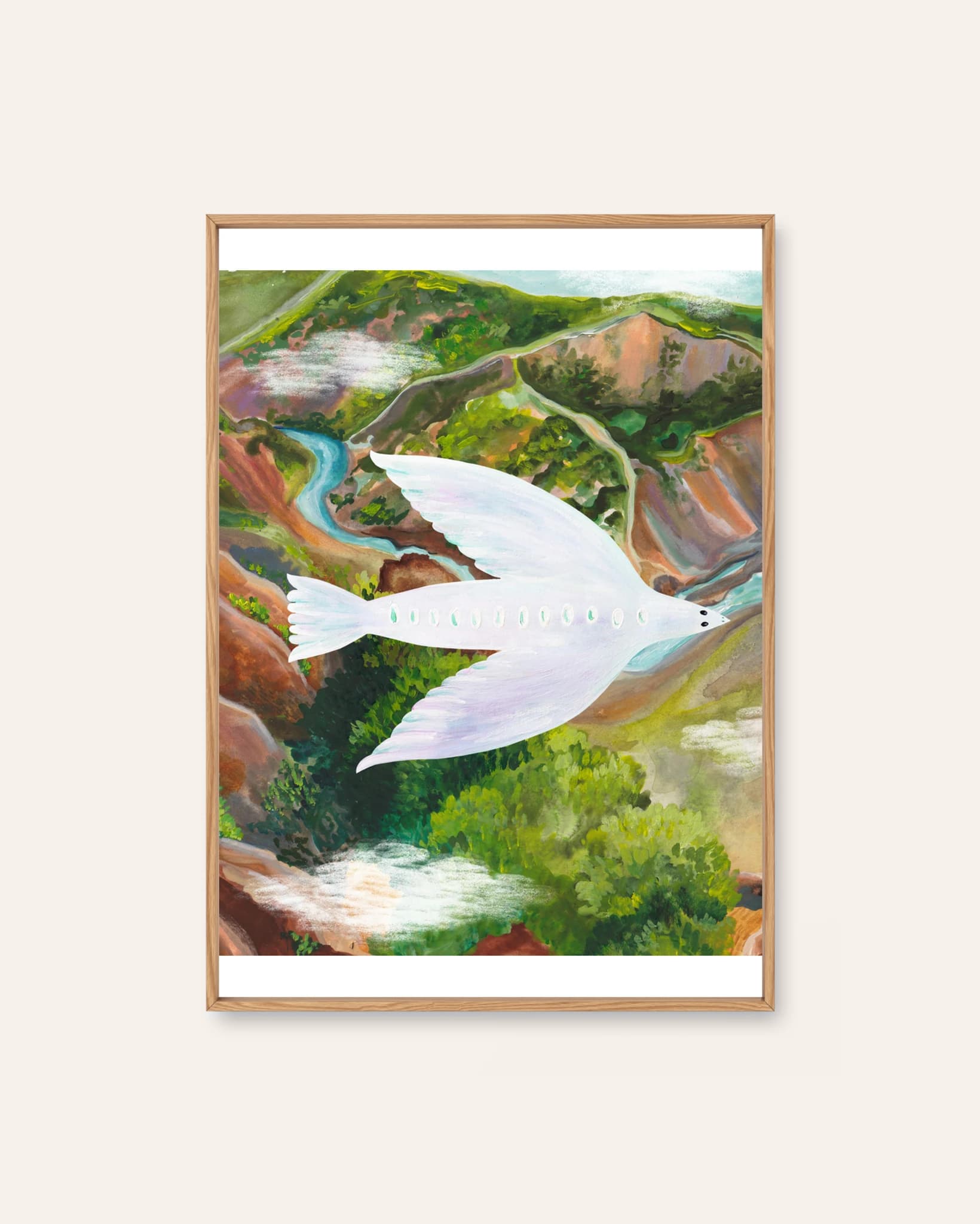 Flight Over the Valley by Ishtar Bäcklund Dakhil, an illustrated Scandinavian art print
