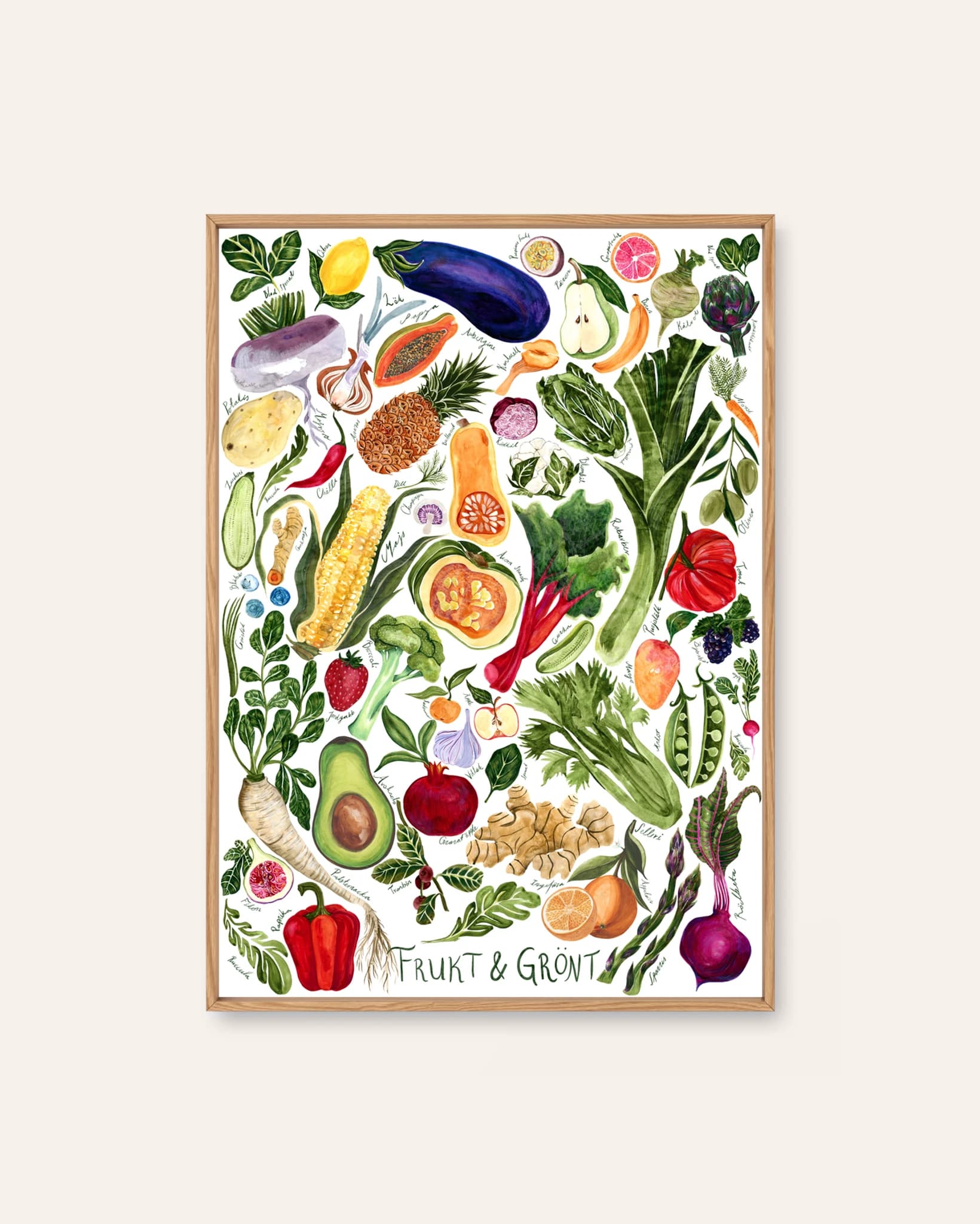 Frukt & Grönt by Ishtar Bäcklund Dakhil, a botanical Scandinavian art print