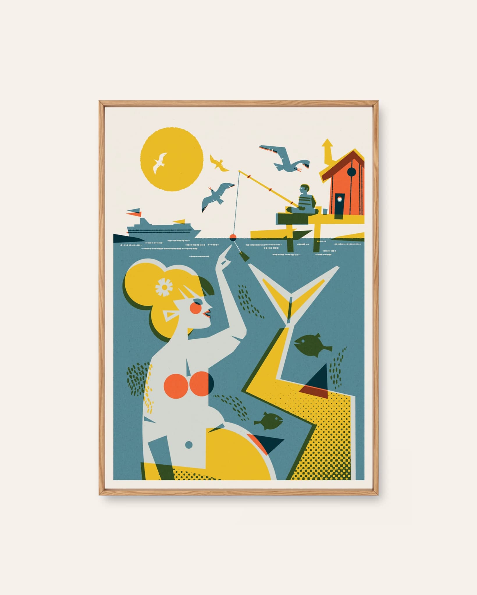 Funny Mermaid by Christina Hägerfors, an illustrated Scandinavian art print