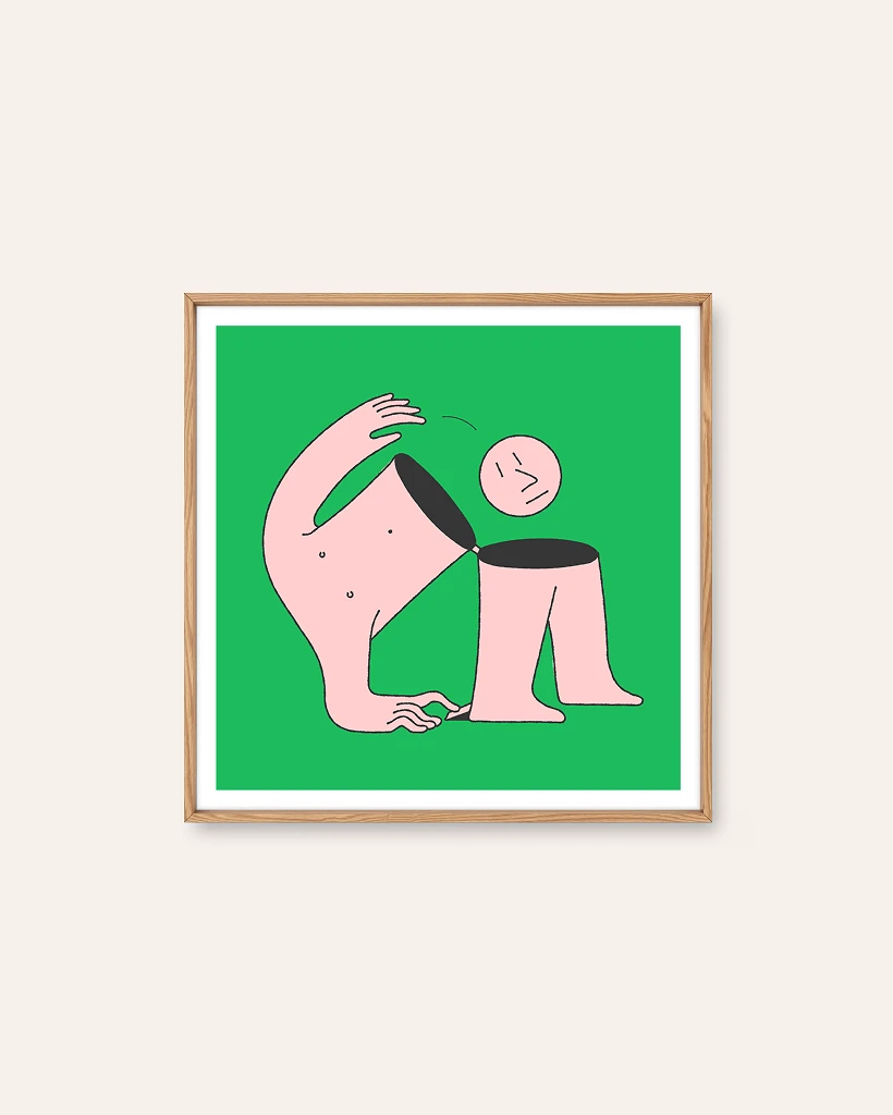 Half Man by Simen Wahlqvist, an illustrated Scandinavian art print