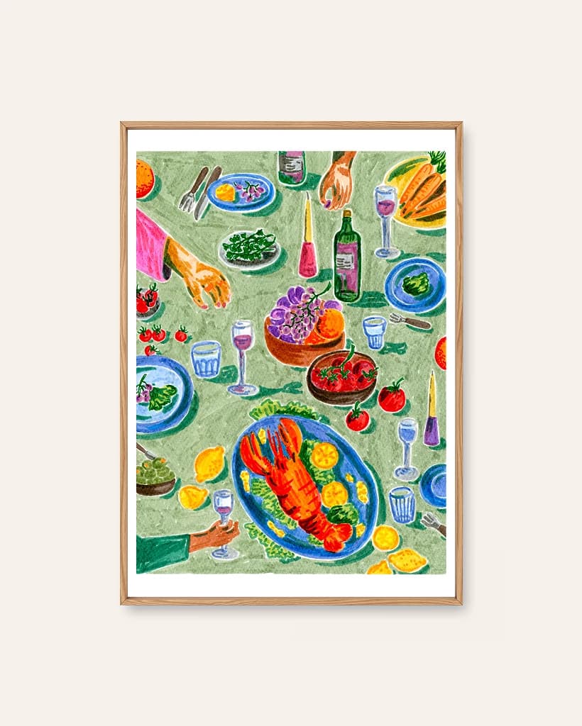 Hummer og Vin by Sia Siamos, a botanical Scandinavian art print