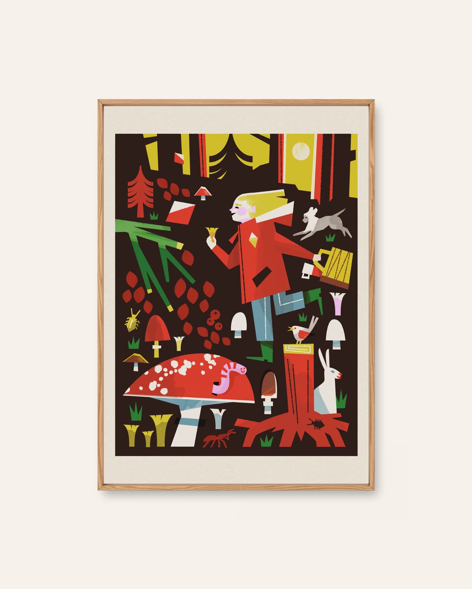 Mushroom Picking by Christina Hägerfors, an illustrated Scandinavian art print