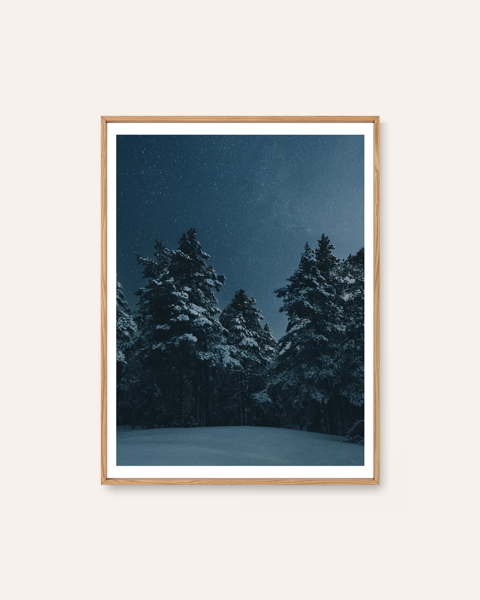 Pines Under Starlight by Markus Naarttijärvi, a photographic Scandinavian art print