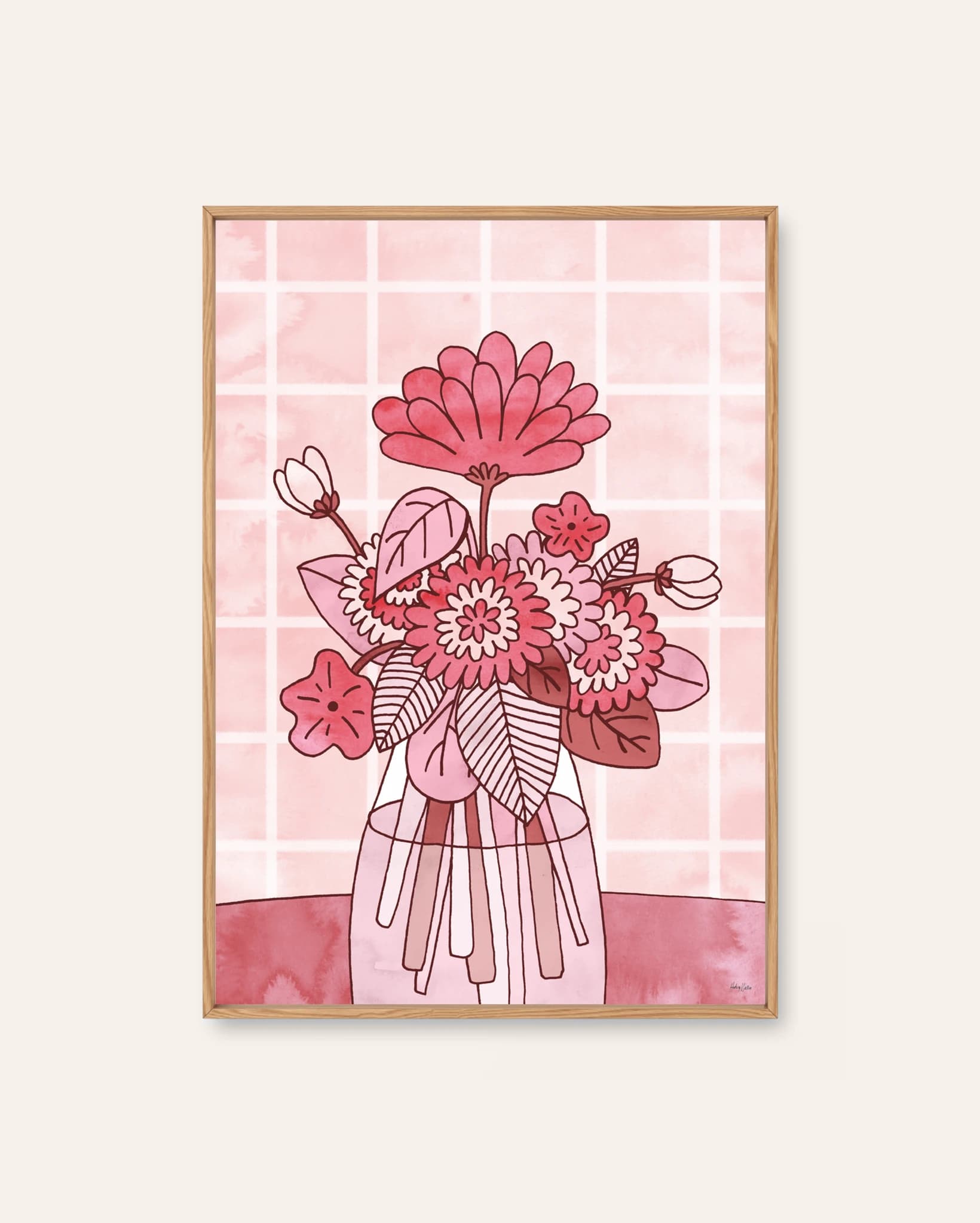 Rosa Blomster by Hedvig Wallin, a botanical Scandinavian art print