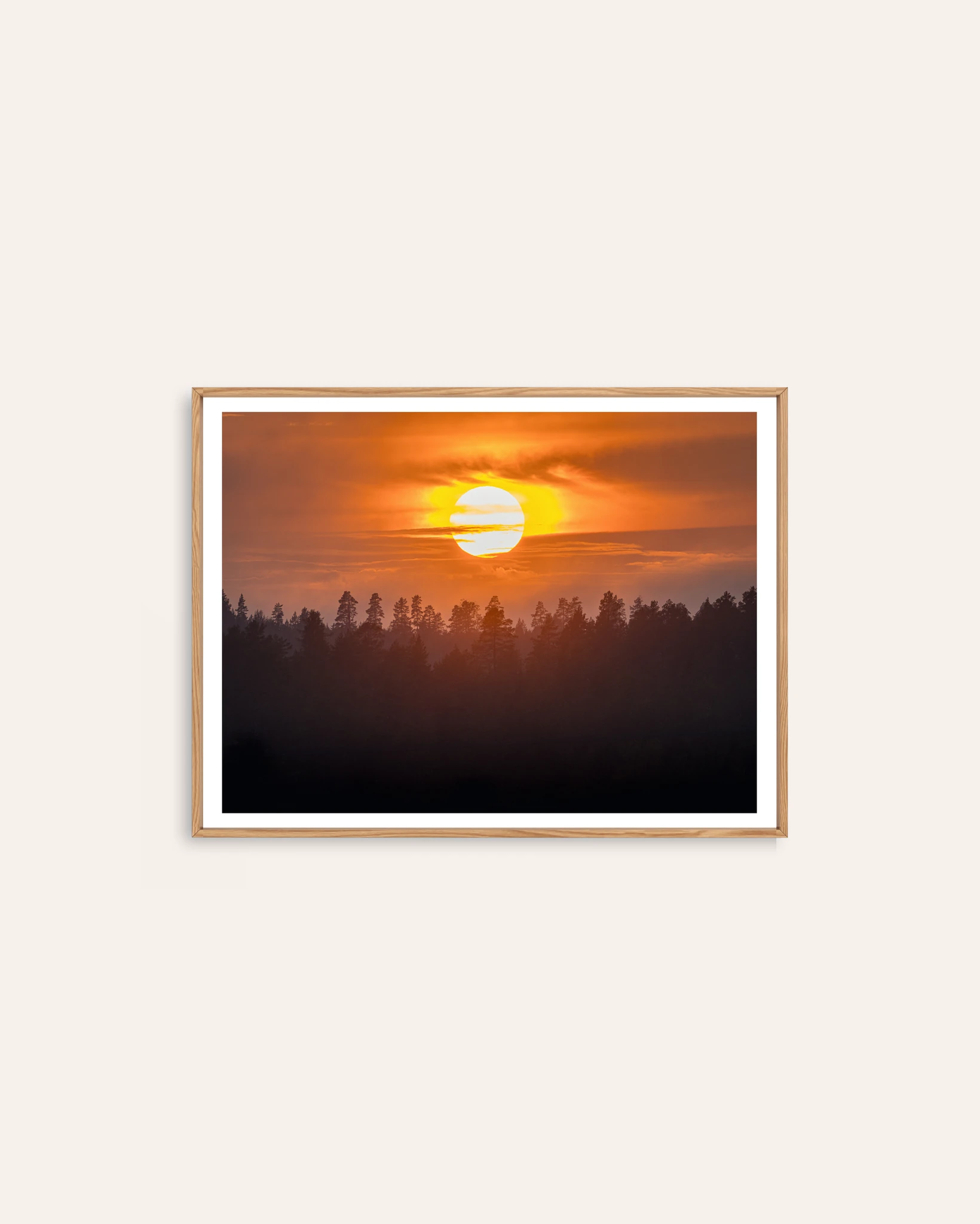 Sun Over the Forest by Markus Naarttijärvi, a photographic Scandinavian art print